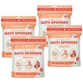 Scrubzz Disposable No Rinse Bathing Wipes for Sensitive Skin - All-in-1 Single Use Shower Wipes, Simply Dampen, Lather, and Dry Without Shampoo or Rinsing (Peach, 4-Pack)