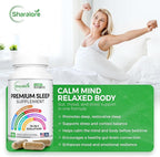 13-in-1 Natural Sleep Aid for Adults – Melatonin-Free Premium Sleep Supplement with Magnesium, Ashwagandha, 5-HTP, Valerian Root & Probiotics – Non-Habit Forming – 60 Capsules