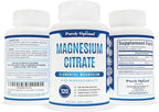 Purely Optimal Magnesium Citrate 500mg – Magnesium Supplement for Digestive Health, Gentle Constipation Relief, Muscle & Sleep Support, Calm & Relaxation – High Absorption, 120 Easy-to-Swallow Caps
