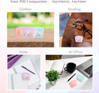 Small Pill Boxes – 3 Pack Mini Pill Case Set, Reusable Silicone Pill Bags for Travel, Portable Vitamin Case & Medicine Travel Organizer – Pill Box for Purse (Pink, Purple, Blue)