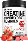 99.9% Creatine Monohydrate Gummies, SGS Certified, 5000mg Creatine Gummies for Men & Women, Support Muscle Strength, Recovery & Stamina, Sugar Free, Vegan, Non-GMO, Strawberry Flavor, 90 Count