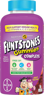Flintstones Vitamins Complete Gummies, Kids Vitamins for Toddlers and Children, Kids Multivitamin Gummies with Vitamin A, B6, B12, C, E & Zinc, 180 Count