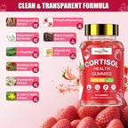 Cortisol Supplements for Women: Cortisol Reducer Gummies with Ashwagandha Magnesium L-theanine Phosphatidylserine Vitamin B12 for Daily Relaxation Support
