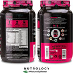 Nutrology TRIPACT Protein Powder - 7-in-1 Meal Replacement Shake with Grass Fed Whey Protein Powder, Pea, Rice, Greens for Muscle Recovery & Immunity, Superberry Flavor, 40 Servings