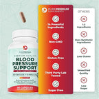 PurePremium Beet Root Capsules for Blood Pressure Support – 14-in-1 Formula with Beetroot Powder, Hawthorn, Hibiscus & Garlic for Normal Nitric Oxide Production & Heart Health – Non-GMO - 90ct