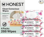 The Honest Company Hypoallergenic Multi-Use Baby Wipes for Sensitive Skin, Rose Blossom, 288 Count