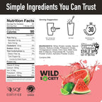 WILD SOCIETY - Clear Protein Powder + Electrolytes - 20g Clear Whey Protein Isolate Drink - Zero Sugar - 0g Lactose - Natural Flavors & Colors - Muscle Post Workout Recovery - Watermelon Lime, 16 oz