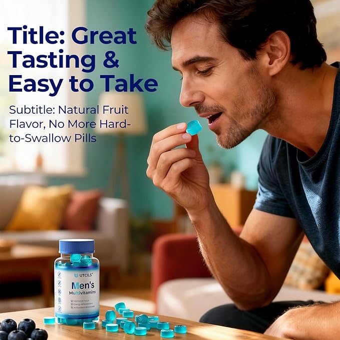 Mens Multivitamin Gummies for Men Daily - Zero Sugar Adult Gummy Vitamins with Saw Palmetto, Omega 3 DHA EPA, Probiotics 5B CFU, CoQ10, Turmeric Ginger for Prostate, Heart, Brain & Energy Support