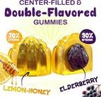 OH MY CHEWY Elderberry Gummies Immunity Support - Real Honey and Lemon Immune Supplement for Kids & Teens with Vitamin C, Echinacea, and Zinc - 60 CT