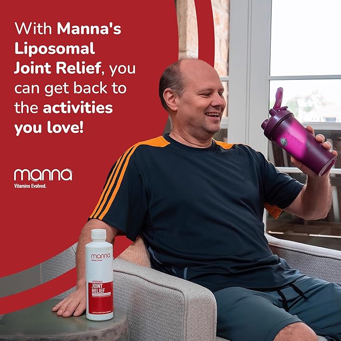 Manna Vitamins Evolved Liposomal Joint Relief Supplement for Women, Men Includes Curcumin, Glucosamine, Chondroitin, Quercetin for Joint Health, Swelling, Aches, Increase Range of Motion, Mobility