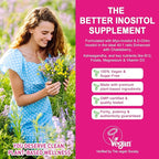 Inositol Gummies for Women + Chasteberry, Myo-Inositol & D-Chiro Inositol 2000mg + 50mg Ideal 40:1 Ratio with Methylated B12 & Folate, Choline, Magnesium,Vitamin D3 for Overall Health,Sugar Free,60Cts