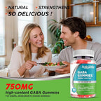 GABA Gummies, Sugar-Free Stress Relief Gummies for Adults, High-Potency GABA L-theanine Supplement with Magnesium, Ashwagandha, 5-HTP & Vitamin B6 for Zzz & Brain Health, Vegan, 60