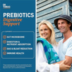 Dr. Tobias Prebiotics Digestive Support, Advanced Prebiotic Supplement for Gut Health, Immune Function & Boost for Probiotics for Women & Men, Vegan, Non-GMO, 60 Capsules, 60 Servings