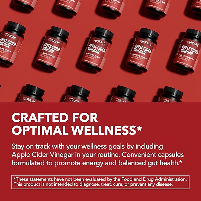 Apple Cider Vinegar Capsules with Cayenne Pepper for Digestive Health Support - 500mg ACV and 20mg Capsicum Annuum Per Serving - Easy-to-Take, Unflavored - 120 Count - Vegan, Non-GMO - 4 Month Supply