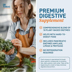 Dr. Tobias Digestive Enzymes Digestion Supplement with 18 Enzymes for Digestion and Gut Health | Includes Amylase Bromelain Lipase Lactase Protease Papain & More (60 Capsules 30 Servings)