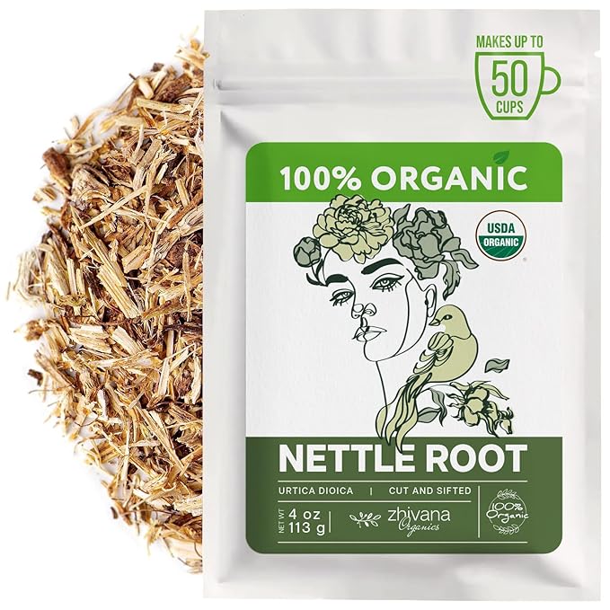 Organic Stinging Nettle Root Tea for Men's Health (4oz.) - Traditionally Used for Male Vitality & Overall Wellness — Make Herbal Infusions, Extracts, Tinctures, Oils — Té de Raíz de Ortiga Supports Prostate Health, Hormonal Balance & Energy - Make Herb...