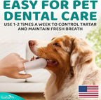 Premium Teeth Cleaning Wipes for Dogs & Cats - 50 Pcs - Pet Dental Care Finger Pads for Fresh Breath & Oral Hygiene - Embossed Pattern & Nano Plastic-Dotting to Remove Plaque & Tartar
