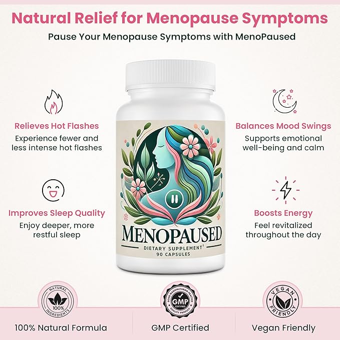 Menopause Supplements for Women -Women Multivitamin for Wellness & Vitality -Herbal Support for Hormone Balance & Emotional Comfort -Ideal for Hot Flash & Night Sweat -90 Capsule