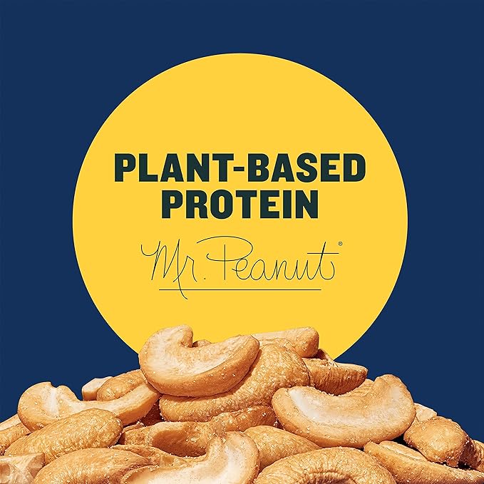 PLANTERS Lightly Salted Cashews, Cashew Halves & Pieces, Plant-Based Protein, 8 Oz Canister, Great Party Snack (Pack of 2)