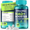 Liposomal NAD+ Supplement 650mg, NAD+, Resveratrol & Quercetin Complex for Cellular Energy, Third-Party Tested, NMN Supplement Alternative, 60 Capsules