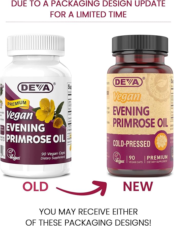 DEVA Vegan Vitamins Evening Primrose Oil Vegan 90 Vcap (Pack of 2)