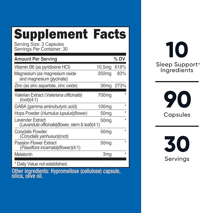 Nutricost Sleep Aid Complex (1330mg Serving) (90 Caps) (3 Pack)