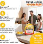 Center-Filled Magnesium Glycinate Gummies 400MG - High Absorption for Kids, Teens & Adults - Supplement for Sleep, Calm & Muscle Relaxation with B6 & D3 - Gluten Free & Vegan Friendly - 120 Count