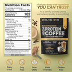 MariGold High Protein Collagen Coffee - Vanilla Collagen Latte, Dairy Free, 20g Grass-Fed Type I & III Collagen Peptides, Energy Boost, 2 Shots Organic Espresso, Non-GMO, 1 Lb Bag, 15 Servings