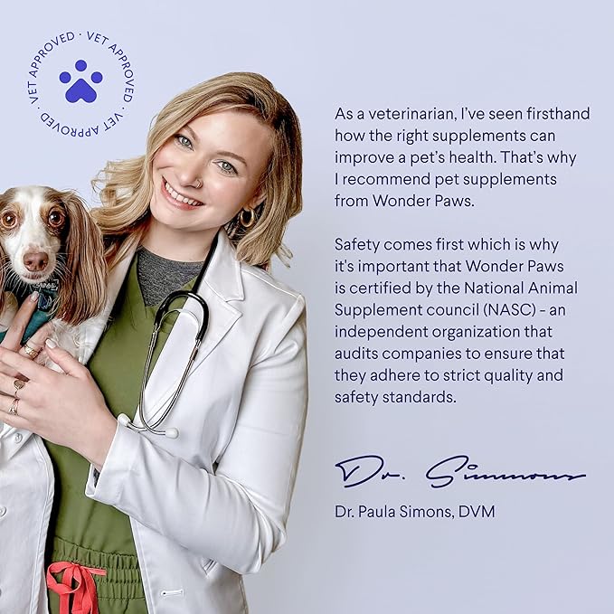 WONDER PAWS Premium Liquid Glucosamine for Dogs Strength Joint Support, Flexibility, Cartilage & Mobility - Hip and Joint Supplement with Chondroitin, MSM, Collagen & Hyaluronic Acid (32 Oz)