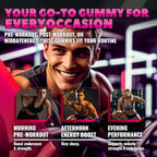 Creatine Monohydrate Gummies (5g) – Pre-Workout Energy & Muscle Growth Support for Men & Women | Raspberry Electrolyte Gummies (135 Count)