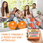 Center-Filled Magnesium Glycinate Gummies 400MG - High Absorption for Kids, Teens & Adults - Supplement for Sleep, Calm & Muscle Relaxation with B6 & D3 - Gluten Free & Vegan Friendly - 120 Count