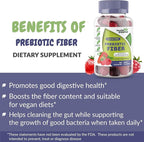 Mixed Berry Flavored Prebiotic Fiber Gummies - Supports Digestive System Through Gut Cleansing and Constipation Relief - Assists with Weight Loss Plan - Great Tasting and Easy to Swallow