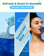 Easy Calm Blue - Calming Drink Mix with Magnesium KSM-66 Ashwagandha & Blue Spirulinac L-theanine Lion's Mane Mushroom GABA Vitamin D3 Supports Cortisol Balance Mood Sleep