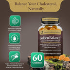Golden Balance Turmeric Gummies - Turmeric and Ginger Supplement with Black Pepper Extract - High Absorption Turmeric Curcumin Supplement Gummies - Cholesterol Support & Heart Health Turmeric Gummies