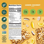 Simply Protein - Lemon Coconut Crispy Bars - Plant Based Protein Bars - Low Carb, Low Sugar, High Fiber - 13g Protein, 2g Sugar, 7g Fiber - Vegan, Gluten Free, Non GMO, Kosher - 32 Bars