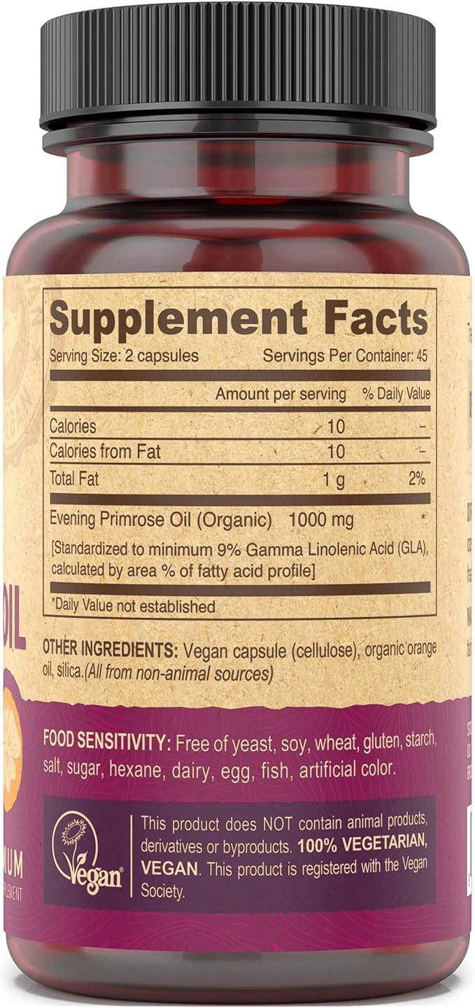 DEVA Vegan Vitamins Evening Primrose Oil Vegan 90 Vcap (Pack of 2)
