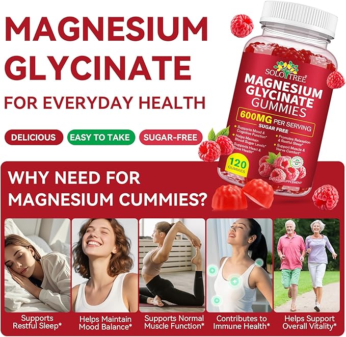 Magnesium Glycinate Gummies,240 Count Magnesium Complex Supplement |Sleep, Calm & Relaxation Support|High Absorption MagnesiumGummies for Women, Men & Family|Gluten-Free