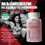 Magnesium Glycinate Gummies 1000mg - Sugar Free Magnesium Potassium Supplement with Vitamin D, B6, CoQ10 for Calm Mood & Sleep Support - 60 Strawberry Gummies