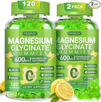 Magnesium Glycinate Gummies 600mg, Chewable Magnesium Supplements for Adults, Men and Women, Vitamin D, B6 and CoQ10, Potassium Magnesium Gummy for Sleep, Relaxation, Brain & Muscle, 120 Gummies