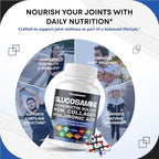 Glucosamine Chondroitin sulfate Methylsulfonylmethane Hyaluronic Acid Turmeric Ginger Vitamin C, D3, Black Pepper -150 Capsules