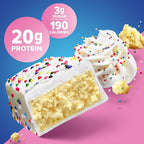 Pure Protein Birthday Cake Protein Bars – 20g Protein, 3g Sugar, 190 Calories (12 count) Low Sugar* High Protein Snack - Gluten Free - Perfect for a Healthy Snack