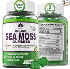 (2 Pack) Sea Moss Gummies - Irish Sea Moss Gummies for Adults & Kids - Advanced Superfood Seamoss Supplement with Organic Bladderwrack & Burdock Root Extract，ACV for Daily Immune, Gut Cleanse, Vegan