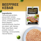 Creative Pea Beeffree Kebab Mix 4-Pack | Plant-Based Skewers | High-Protein Shelf-Stable Pea Protein | Just Add Water & Oil | Quick Vegan Meal Kit | Gluten-Free | 4 x 65g