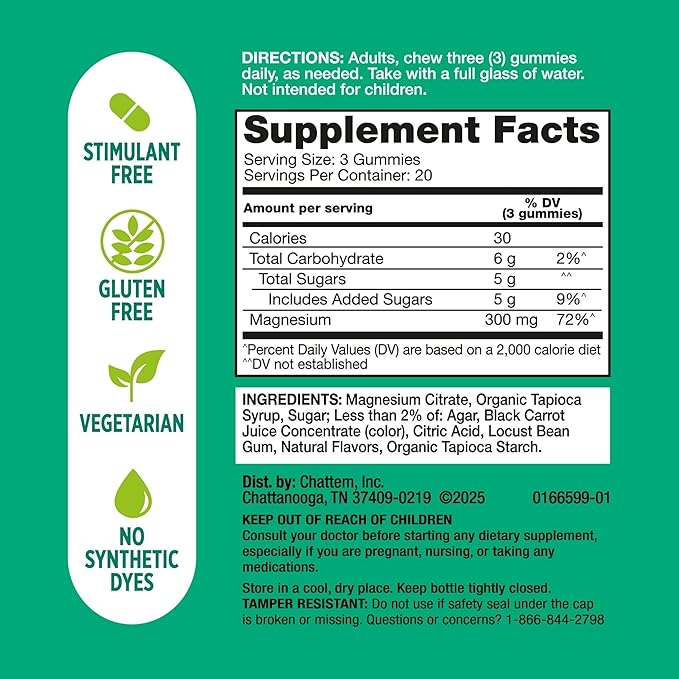 Dulcolax Daily Gut Support Gummies, Magnesium Formula, Stimulant-Free, Berry Flavor, 60 Count