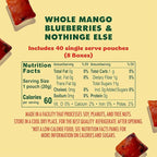 SOLELY - Organic Mango & Blueberry Whole Fruit Gummies (Pack of 8 Boxes, 5 Bags per Box) - Real Fresh Fruit - Healthy Snacks for Adults & Kids - Non GMO, Vegan Snacks, Shelf Stable - 40 Bags (3.5 oz)