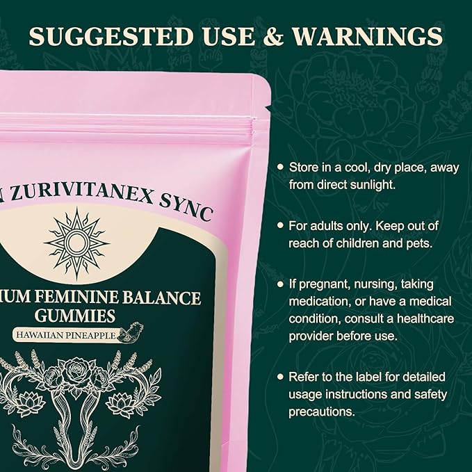 Women’s Daily Probiotic Gummies – Feminine Balance & pH Support – Vegan, Gluten-Free – Pineapple Flavor – 60 Gummies (30 Servings)