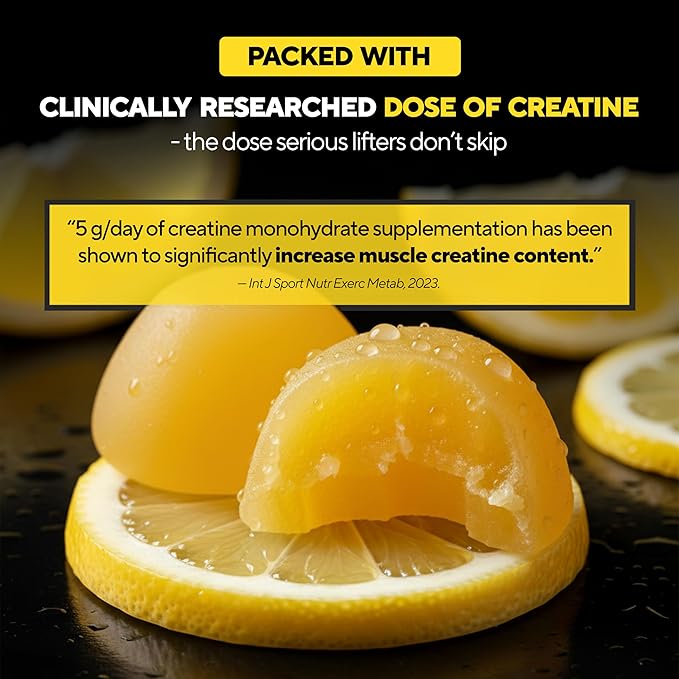 VitaUp Creatine Monohydrate Gummies for Men & Women - USA Made Monohydrate Creatine for Men 5000mg Per Serving - Supports Energy Levels, Training Endurance & Muscle Performance - 90 Gummies