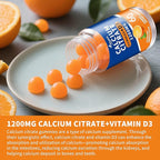 (3 Pack)Calcium Citrate 1200mg with Vitamin D3 Gummies for women & Men，Calcium Citrate Supplement for Bone & Teeth Support,High Absorption-Easy to Digest, Sugar Free,Vegan,Orange Flavor,90 Day Supply