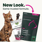 VetriScience Hairball Control Chews for Cats, Omega-3 and Fiber Supplement, Support Digestion and Skin and Coat, Tasty Small Bites, Chicken, 60 Count