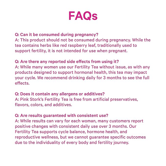 Pink Stork Organic Fertility Tea for Women | Fertility Supplements for Women with Chaste Tree Berry (Vitex) + Red Raspberry Leaf | Hormone Balance Herbal Tea for Conception Support | USDA Organic, Caffeine Free - Mint, 15 Sachets